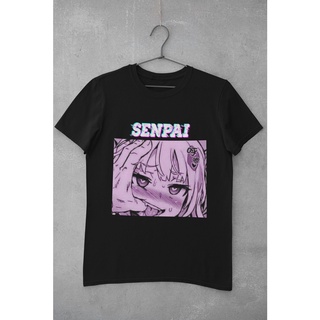 เสื้อยืด พิมพ์ลายการ์ตูนอนิเมะ Ahegao Face Senpai เหมาะกับของขวัญ สไตล์สตรีท สําหรับผู้หญิง