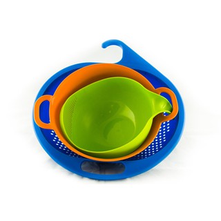 ชุดตะกร้ากระชอน  UDEE  SV15006  3 ชิ้นสีสดใส2 (B) Colander basket UDEE SV15006 3 pieces. Bright 2 (B)