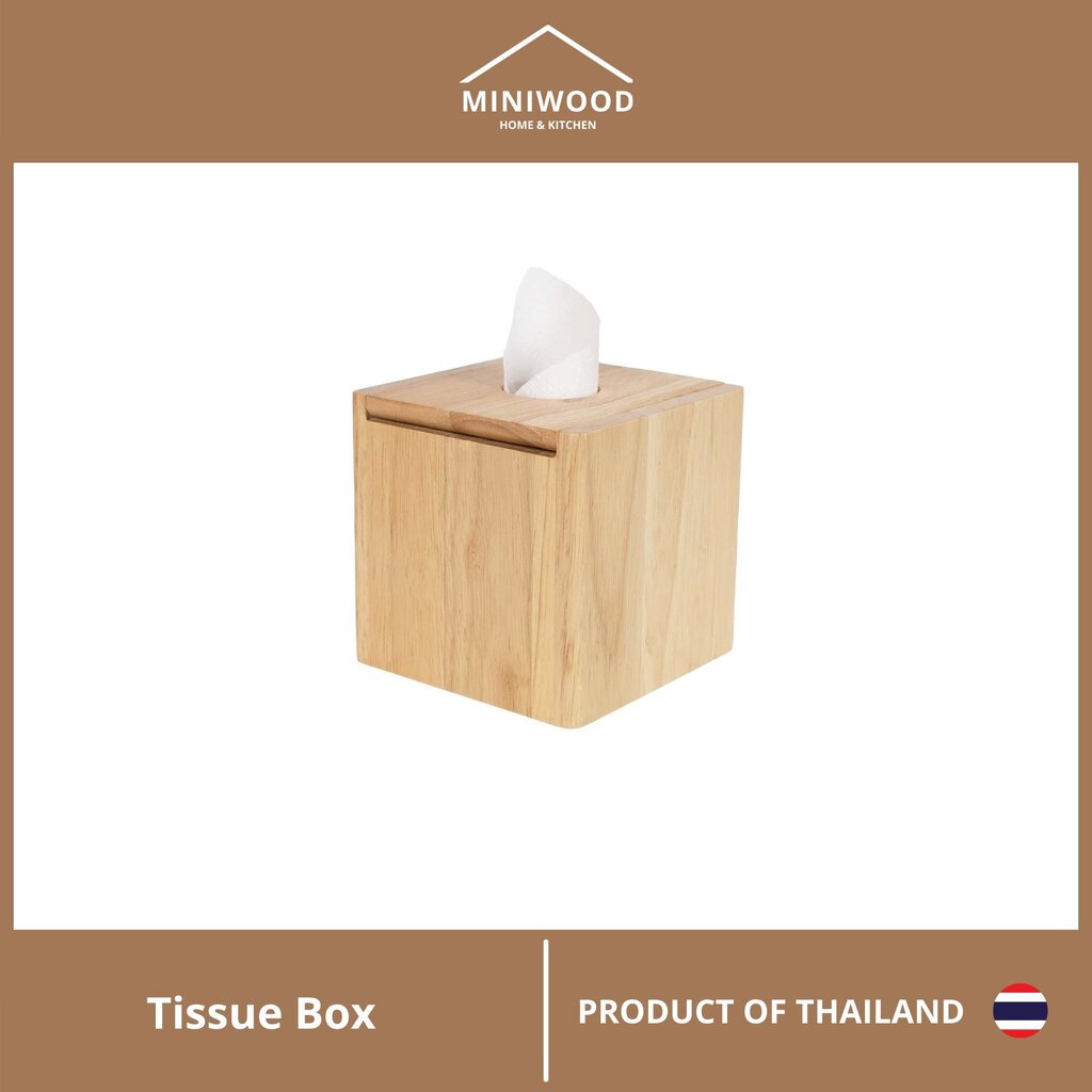 MINIWOOD กล่องทิชชู่ม้วน กล่องทิชชู่ไม้ยางพารา Tissue Holder