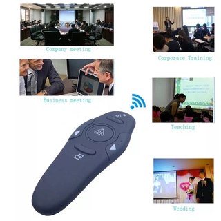 เลเซอร์พอยเตอร์ พรีเซนเตอร์ สีแดงเลเซอร์2.4GHz RF Wireless (Presenter) รีโมทพรีเซนต์ไร้สาย ฟรีถ่านAAAพร้อมใช้งาน