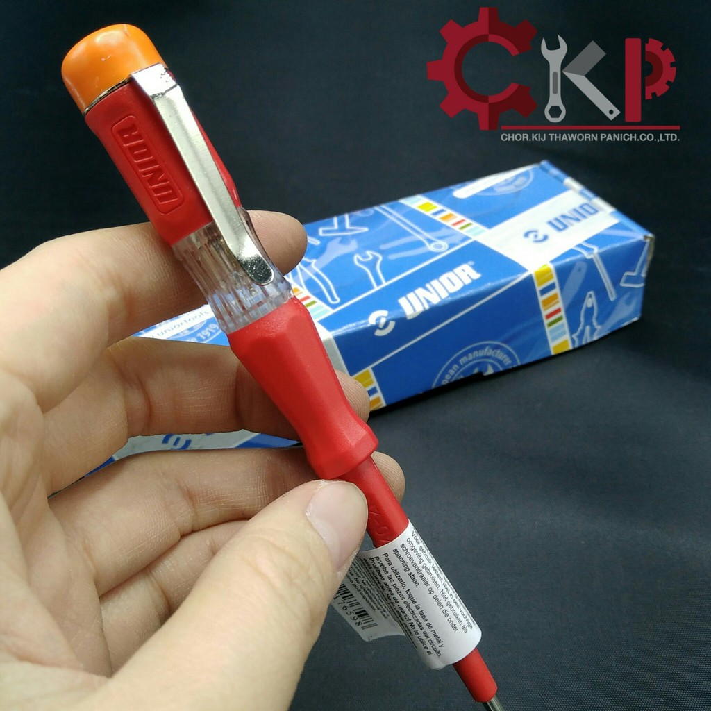 ไขควงเช็คไฟ ไขควงลองไฟ Unior รุ่น 630VDE  5.1.2" เเบบมีคลิป// ราคาต่ออันค่ะ