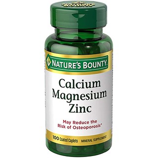 [ของแท้ 100%] NATURES BOUNTY CALCIUM MAGNESIUM ZINC WITH VITAMIN D3 100 COATED CAPLETS