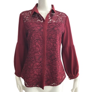 GSPเสื้อเชิ้ตลูกไม้แขนยาว(SQ1CDE)