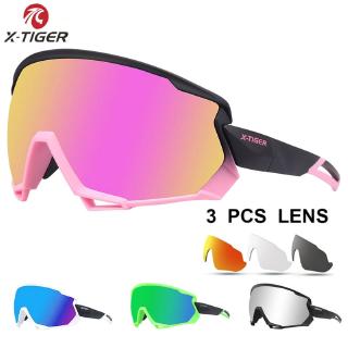 x - tiger แว่นตากันแดดเลนส์ polarized  3 in 1เหมาะกับการขี่รถจักรยานเล่นกีฬา