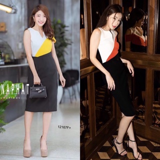 👗Pfashion [ส่งไว!!🚛] P12167 เดรสเว้าไหล่แขนสั้น 1 ข้างOne shoulder short sleeve dress