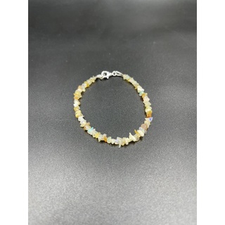 fire Ethiopian opal beaded bracelet with uneven beads. โอปอลไฟเอธิโอเปีย