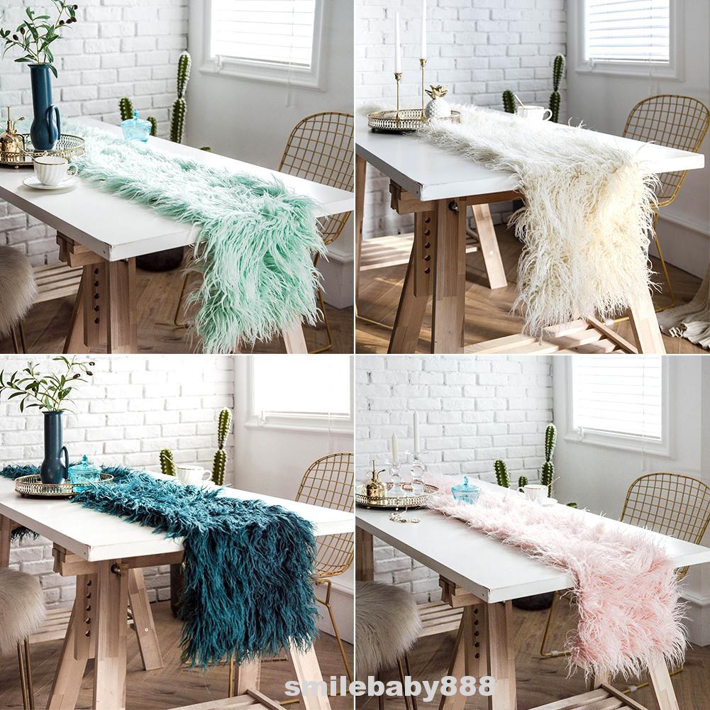 Living Room Hotel Home Decor Gifts Banquet Dining Faux Fur Table Runner Cnqy Shopee Thailand