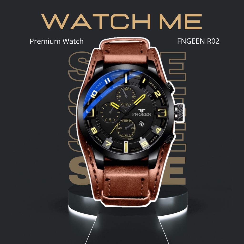 Watchme สายหนังกันน้ําสําหรับผู้ชายและผู้หญิง Casual Water Resistance Watch Import ORIGINAL Fngeen L