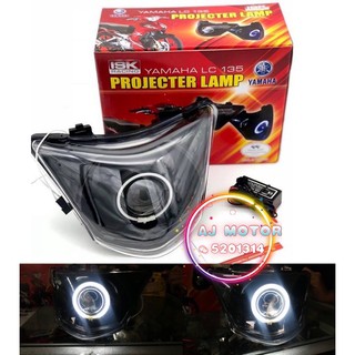 Lc135 V1 หลอดไฟหน้า LED โปรเจคเตอร์ EAGLE EYE YAMAHA LC-135 HEADLIGHT LAMPU DEPAN LIGHT VISS SMOKE HITAM