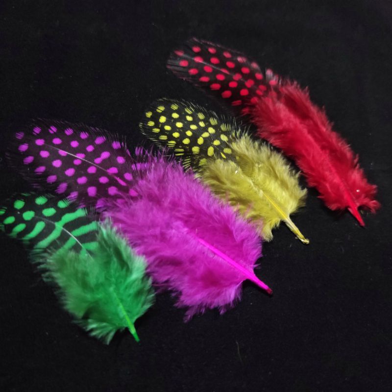 Original Guinea Chicken Feather Assist Hook Fly Fishing Sabiki Rinta สําหรับหัตถกรรม