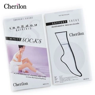 [คุ้ม 6 คู่] Cherilon ถุงเท้าพยาบาล สีขาว เชอรีล่อน ใส่สบาย กระชับ NSB-010-10F (6 P)