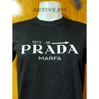 เสื้อขาว - PRADA พิมพ์ยูนิเซ็กซ์เสื้อ COD