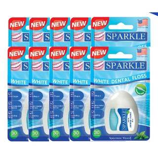 สุดคุ้ม แพ็ค 12 ชิ้น ไหมขัดฟัน ไหมขัดฟันสปาร์คเคิล Sparkle White Dental Floss