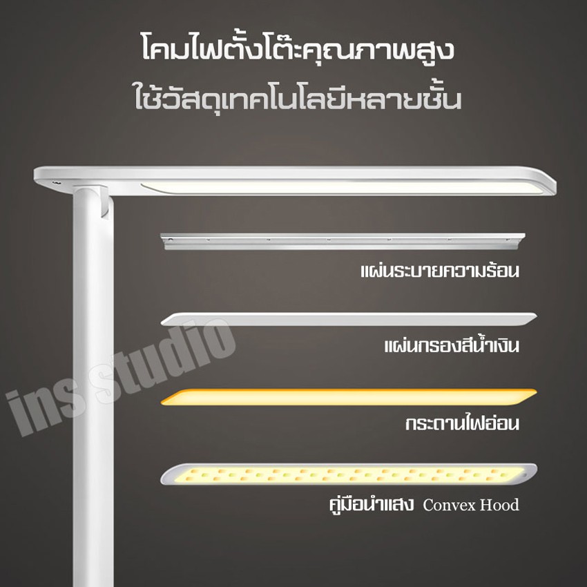 Softkiss โคมไฟตั้งโต๊ะ อ่านหนังสือถนอมสายตา โคมไฟอ่านหนังสือ โคมไฟหัวเตียง โคมไฟอเนกประสงค์ รุ่นสัมผัส ปรับได้3 ระดับ #7