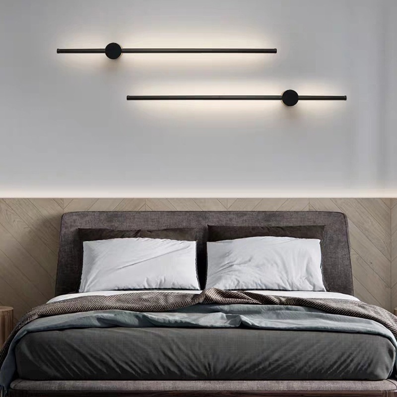 โคมไฟติดผนังแถบยาว ไฟผนังหัวเตียง โมเดิร์น สไตล์นอร์ดิก LED สําหรับตกแต่งบ้าน ห้องนอน ห้องนั่งเล่น