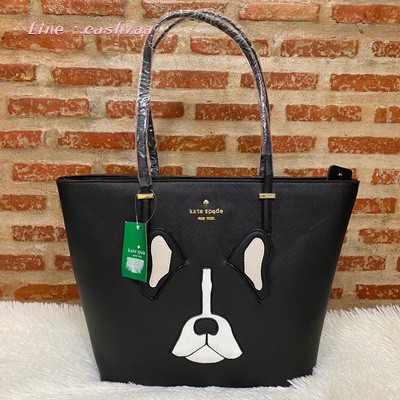 (แท้ 💯%‼) KATE SPADE CEDAR STREET MEDIUM FRENCH BULLDOG TOTE BAG