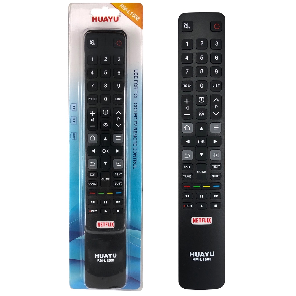 Huayu RM-L1508 + TCL สมาร์ททีวีรีโมทคอนโทรลพร้อมปุ่ม Netflix ใช้สําหรับ 49C2US55C2US RC802N YUI1RC80