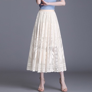 Ivy Maiden Boho กระโปรงลูกไม้ ทรงเอ ขนาดใหญ่ เข้ากับทุกการแต่งกาย สไตล์แฟรี่ สําหรับผู้หญิง 2022