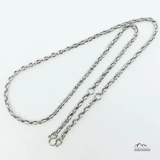 U68 โซ่หนา ลายเม็ดกาแฟ สีเงิน สร้อยคอ ห้อยพระ สร้อยสแตนเลสแท้ สร้อยพระ stainless necklace