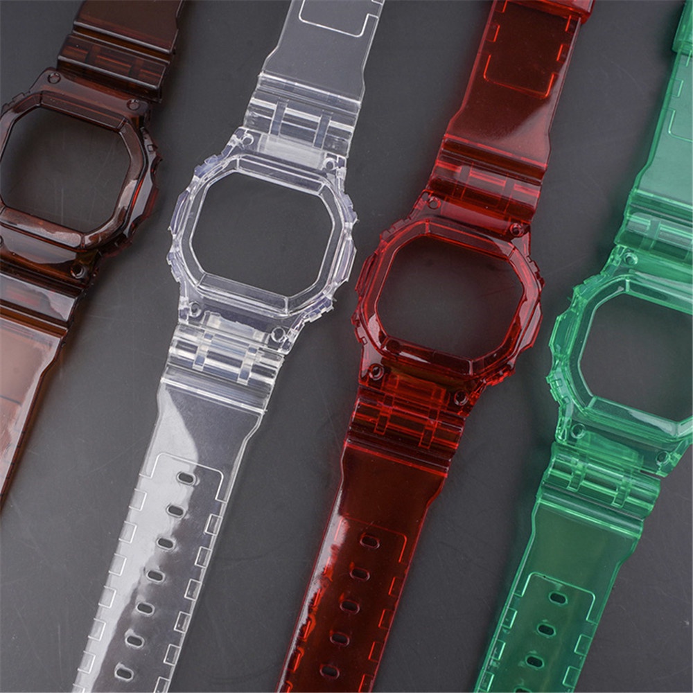 สายนาฬิกาข้อมือเรซิ่น พร้อมเคส สําหรับ Casio G-Shock DW-5600 5000 GW-M5610 G-5600 GLX-5600