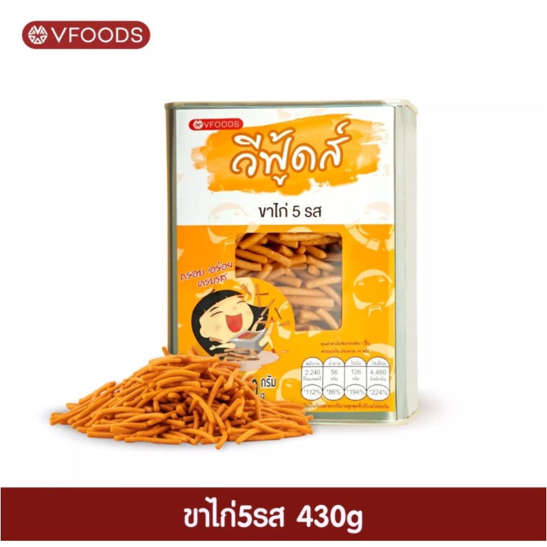 [ค่าส่งถูกมาก] ขาไก่ 5 รส ขนาด 430 กรัม บีปจิ๋ว VFOODS วีฟู้ดส์​