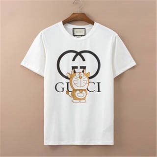 DRG พร้อมส่ง Gu-C-C-I เสื้อยืดแขนสั้นผ้าฝ้ายพิมพ์ลายสไตล์คลาสสิกแฟชั่นฤดูร้อนพลัสไซส์สําหรับผู้ชายผู้หญิง