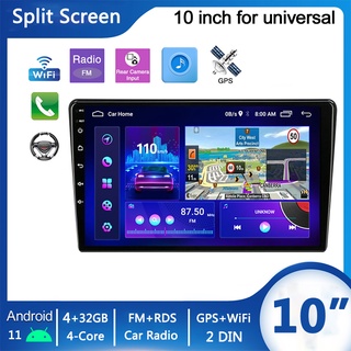 เครื่องเล่นมัลติมีเดีย 2 Din Android 12 GPS นําทาง วิทยุรถยนต์ สเตอริโอ Wifi 10 นิ้ว 4GB+32GB