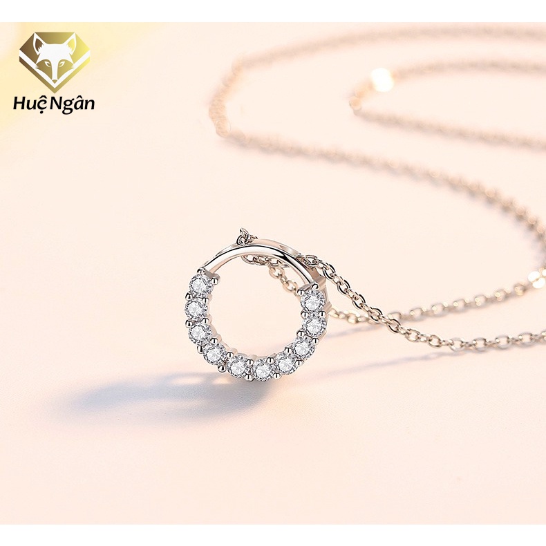 925 Hue Ngan สร้อยคอเงินอิตาลี - วงกลมแห่งความรัก PP1859