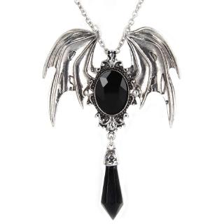 New Mens Womens Crystal Gemstone Batwing Pendant Necklace Retro Gothic Punk Jewelry