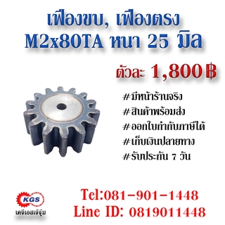 เฟืองขบ  M2x80TA เฟืองตรง  SPUR GEAR เฟือง เคจีเอส เฟืองเคจีเอส KGS เคจีเอสเจ้จุ๋ม เคจีเอสสำนักงานใหญ่