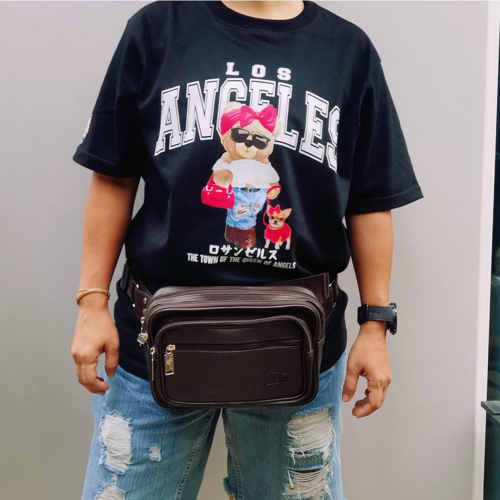 กระเป๋าคาดอก คาดเอว 2IN1 หนัง pU อย่างดี หนังกันน้ำ แบรนด์แท้ WOLWES ORIGINAL 100% งานไทย ใส่ของได้เยอะช่องซิปมากถึง 5ช - รูปที่ 6