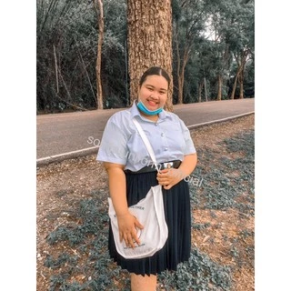 พลีต xxxl ใหญ่มาก เอว 52-60 นิ้ว จีบแท้ เอวไม่แตก สีดำ และ กรมท่า