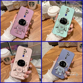 เคส OPPOA5 2020 A9 2020 A31 A16 A95 A74 A15 A15S A96 A76 A3S A12E A5S A7 A12 A11K โทรศัพท์มือถือ ลายนักบินอวกาศ พร้อมขาตั้ง สําหรับ YHY