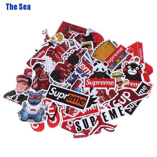 The Sea สติกเกอร์ Pvc ลาย Supreme สําหรับตกแต่งรถยนต์ สเก็ตบอร์ด แล็ปท็อป 50 ชิ้น