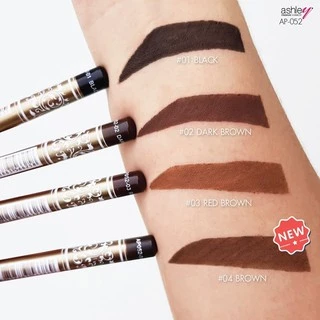 1ชิ้น (แท่งสีทอง) ดินสอเขียนคิ้ว รุ่นมีกบเกลา จับถนัดมือ ashley premium eyebrow pencil