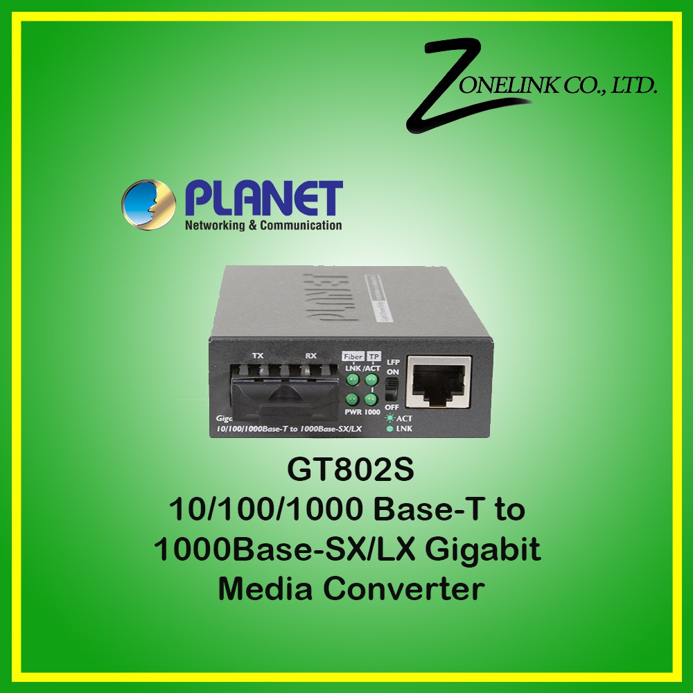 Gt 802s 10 100 1000 Base T To 1000 Base Sx Lx Gigabit Media Converter Shopee Thailand