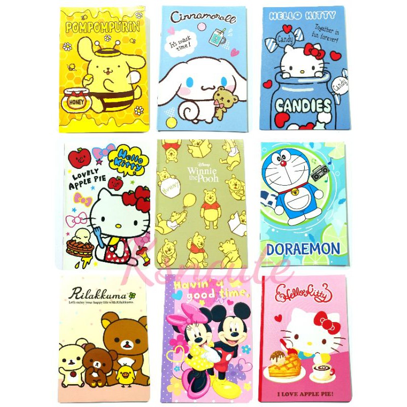 สมุดปกอ่อน สมุดเรียน (18แผ่น) sanrio disney มีเส้น 16.1*23.3 เล่มขนาดกลาง