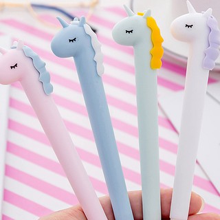 1PC Macaron unicorn gel pen soft plastic pen student writing office pen test pen