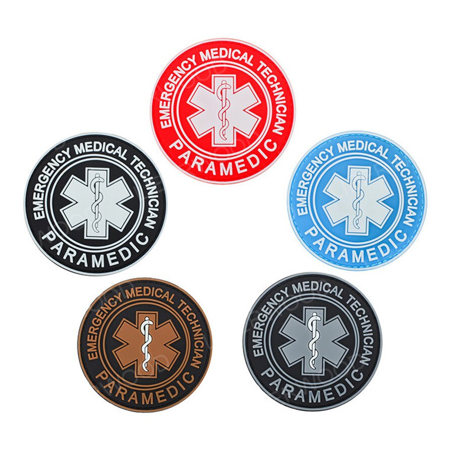 แพทช์ PVC EMS MEDIC EMT TACTICAL ARMY PATCH Star of Life Emergency Medical Technician Paramedic Patc