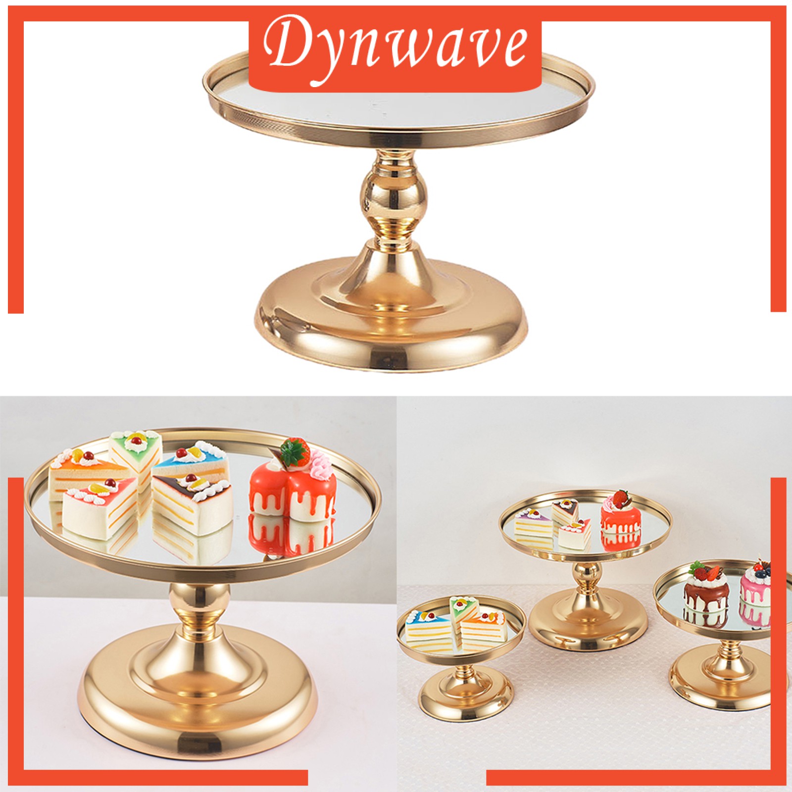 [DYNWAVE] Metal Cake Stand Tray, Round Cupcake Dessert Display Plate