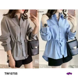 Set 2 ชิ้น เสื้อเชิ้ตแขนยาวผ้าไหมอิตาลี่ แต่ง