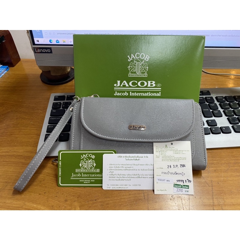 Jacob International กระเป๋าสตางค์ผู้หญิง (เทา)