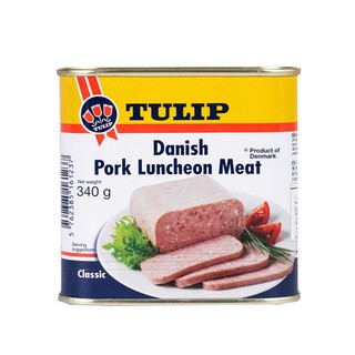 ถูกที่สุด✅  ทิวลิป เนื้อหมูลันเชิ้นมีท 340 กรัม TULIP Danish Pork Luncheon Meat 340 g