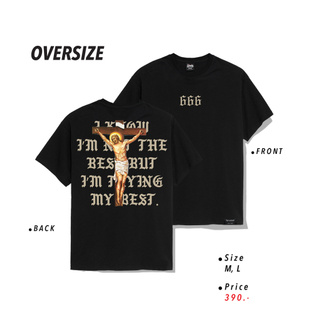 Fifty Cent ® เสื้อ Oversize ไซส์ใหญ่ รุ่น 666 สีดำ ชาย หญิง M L /Os