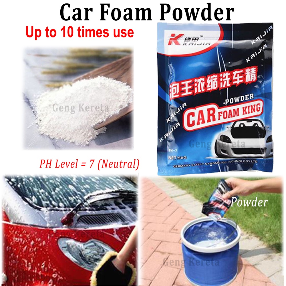 Foam King Powder รถโฟมผงซักผ้าทําความสะอาดรถเข้มข้น DIY Bubble PH7 Serbuk Cuci Kereta Buih ทําความสะ