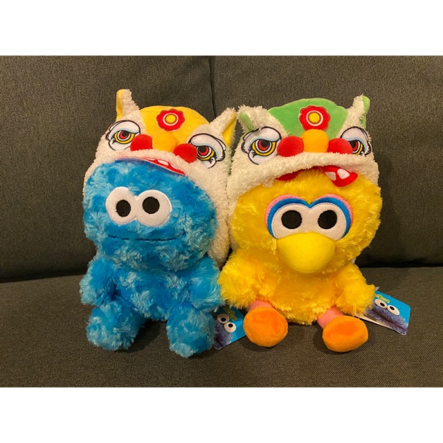 ตุ๊กตา Elmo ~ Cookie Monster &amp; Big Bird สูง 8 นิ้ว ลิขสิทธิ์ Sesame Street แท้ ของใหม่ ป้ายห้อย
