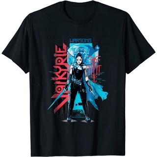 เสือยืดผู้ชาย เสื้อบอดี้โ Marvel Thor Ragnarok Valkyrie Warsong Heroine T-Shirt Marvel Mens