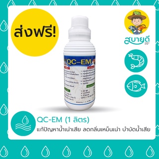 🚚ส่งฟรี🚚 EM หัวเชื้อจุลินทรีย์ QC-EM จุลินทรีย์น้ำ 1 ลิตร แก้ปัญหาน้ำเน่าเสีย ลดกลิ่นเหม็นเน่า สบายดีซัพพลายแอนด์โค