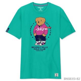 เสื้อยืดสีขาวBeverly Hills Polo Club เสื้อยืดคอกลมแขนสั้น  Classic Bear รุ่น BNSB313