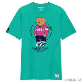 เสื้อยืดสีขาวBeverly Hills Polo Club เสื้อยืดคอกลมแขนสั้น  Classic Bear รุ่น BNSB313